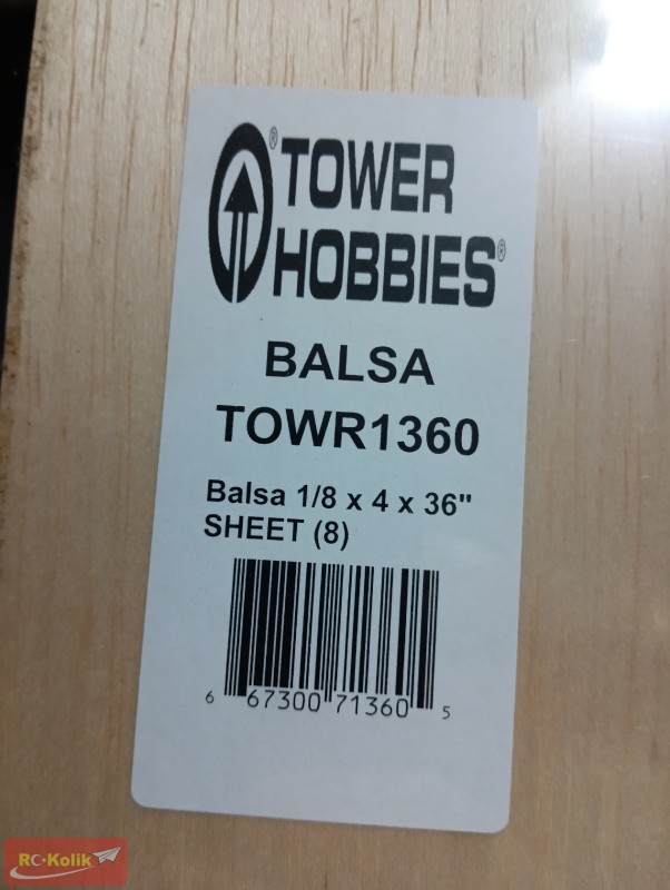 Towerhobbies balsa levha